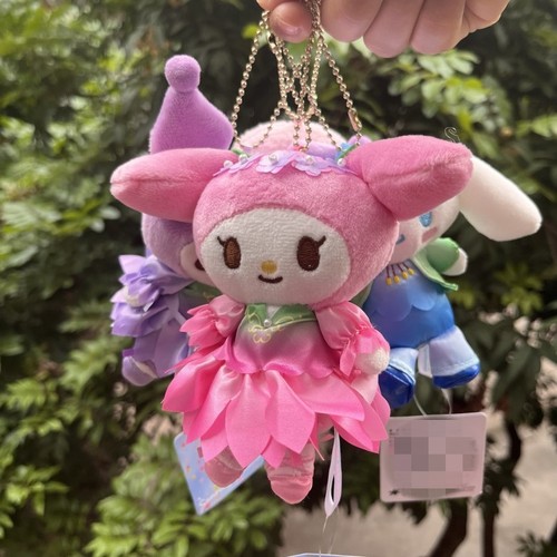 Flower Fairy Series Pendant: Jade-Golden Dog, Kuromi Doll, Plush Toy Figurine, Decorative Ornaments, Beaded Charm Accessories