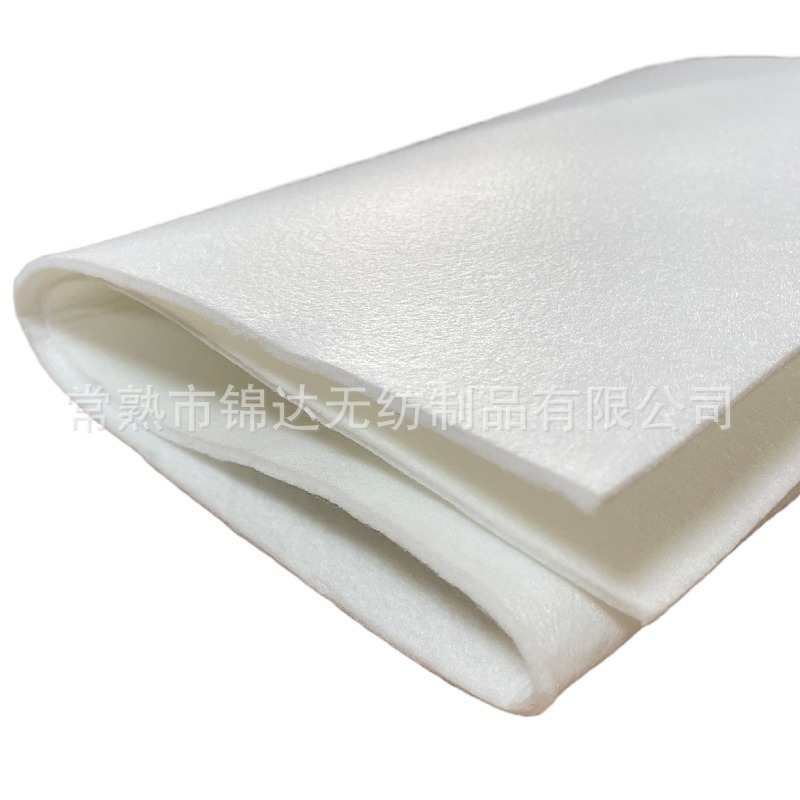 厂家直销 供应涤纶毛毡 3mm工业过滤用针刺棉 大化白色针刺无纺布