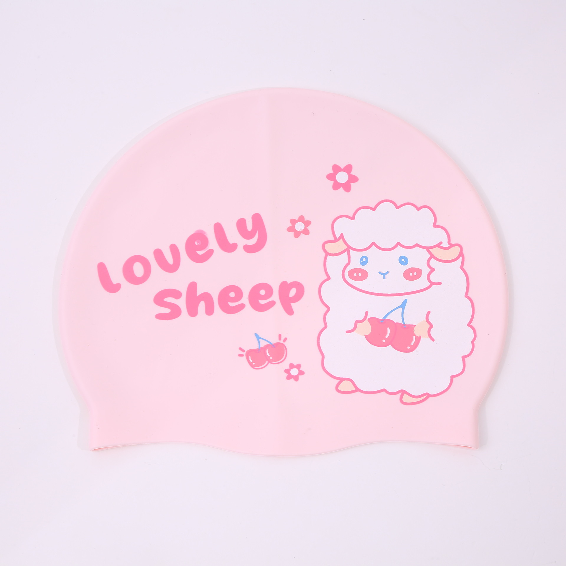 Gorro de baño de dibujos animados de silicona para niños, cabello largo para niñas, protección para los oídos impermeable, sin estrangulamiento, lindo gorro de natación, equipo de natación