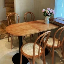 商用实木夹板餐桌奶茶店咖啡厅甜品店半圆桌子椅子组合方桌小圆桌