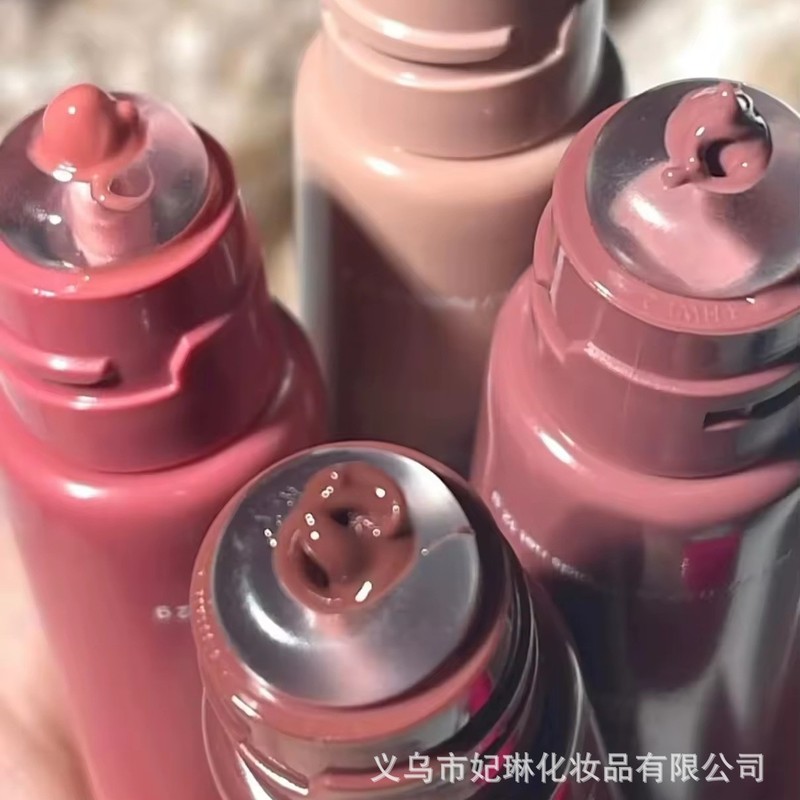 跨境现货自有品牌补水唇釉素食有色唇膏挤压软管保湿肽唇彩标签批|undefined
