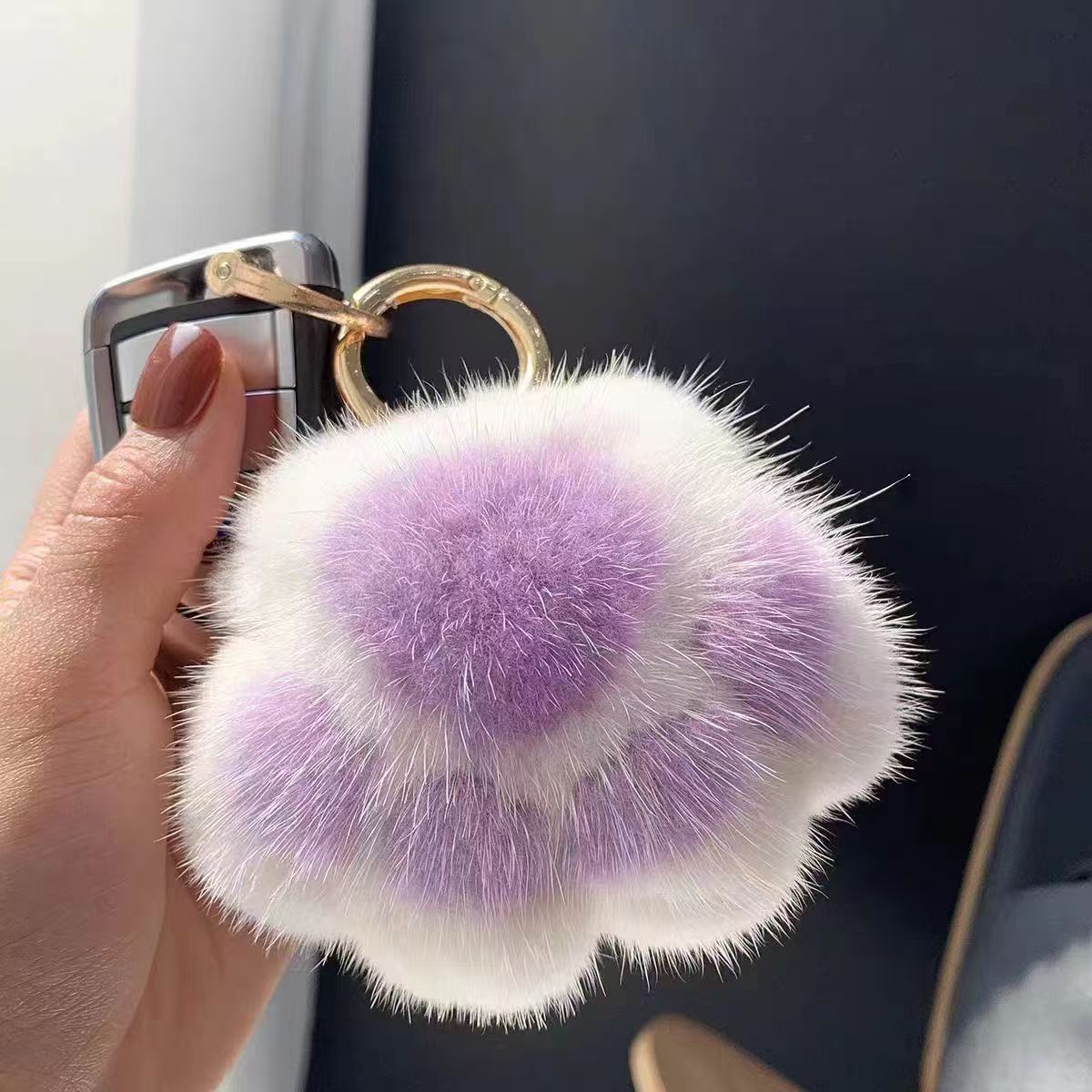 Colgante de bolso de garra de gato de pelo de visón de imitación lindo transfronterizo llavero creativo regalo de pareja colgante de muñeca todo fósforo