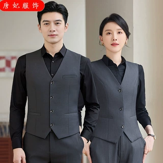 马甲男女同款工作服酒店前台服务员跨境外贸批发职业装潮四件套装