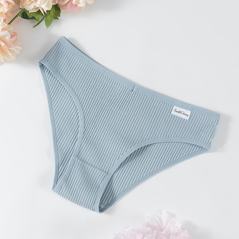Nuevo algodón damas roscado colorido cintura baja transpirable doble ropas de chicas fabricantes de venta directa