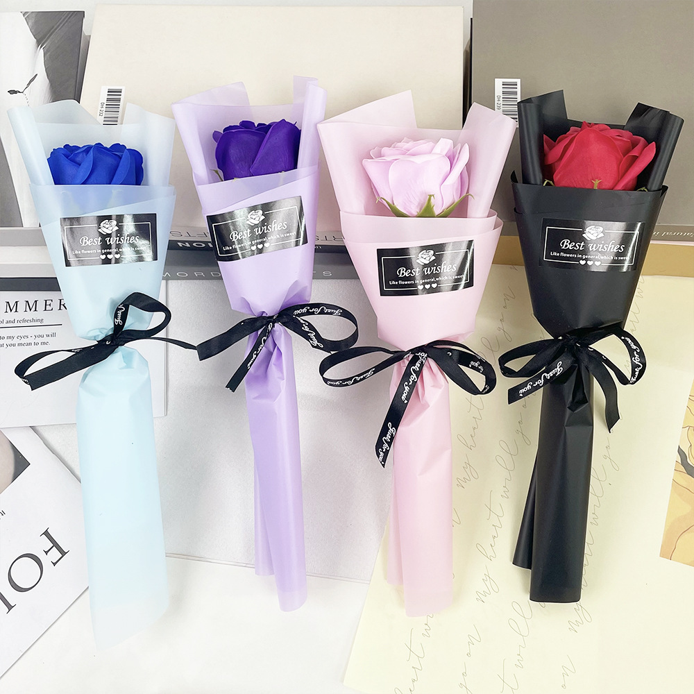 单支玫瑰送女友创意仿真全套玫瑰七夕礼物浪漫促销节日公司礼品