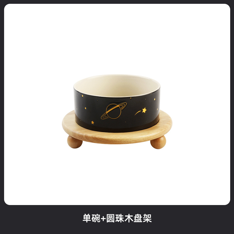 Cubilete de cerámica tazón de perro tazón de comida para gatos tazón doble estante protector columna cervical tazón de comida para perros tazón de bebida para gatos tazón para mascotas