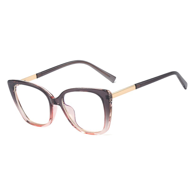 95717 tendencia de la moda de dos colores marco grande gafas lisas mujeres TR90 marco completo anti-azul gafas de luz miopía marco