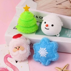 Cross-border new Christmas toys cute dumplings Santa Claus stress relief squeeze toys snowman snowflakes