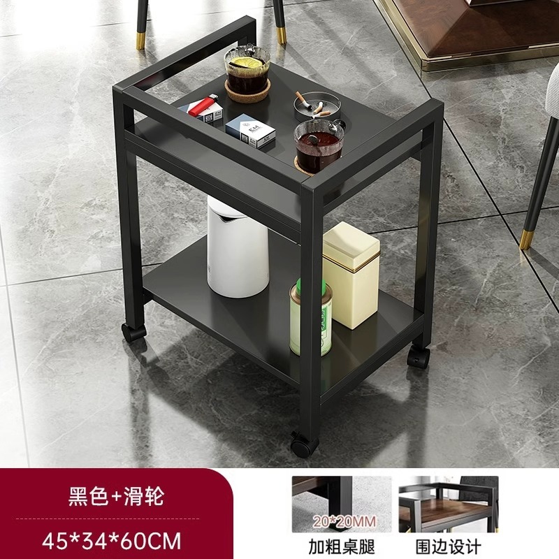 Mesa de mahjong, mesa de centro, estante de té, mesa lateral pequeña de doble capa móvil, sala de ajedrez y cartas, mini mesa de té especial para jugar a las cartas