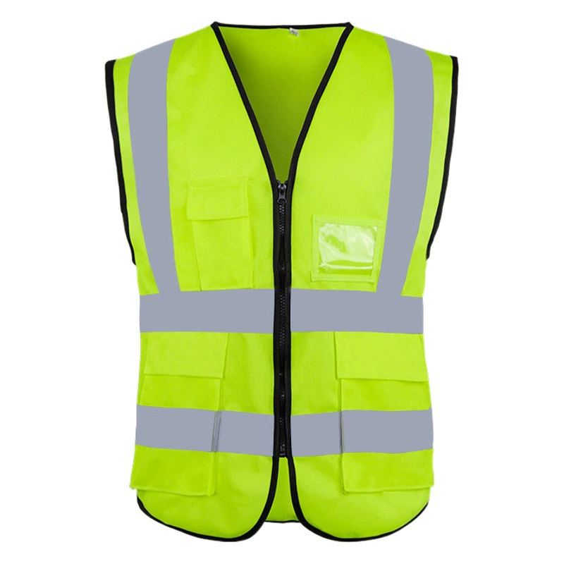 Светоотражающий жилет Санитарный комбинезон Жилет безопасности дорожного движения Строительная сетка с несколькими карманами Ночная Светоотражающая одежда