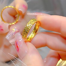 爆闪CNC工艺沙金碎冰冰戒指ins小众设计高级感闭口碎冰素戒女4mm