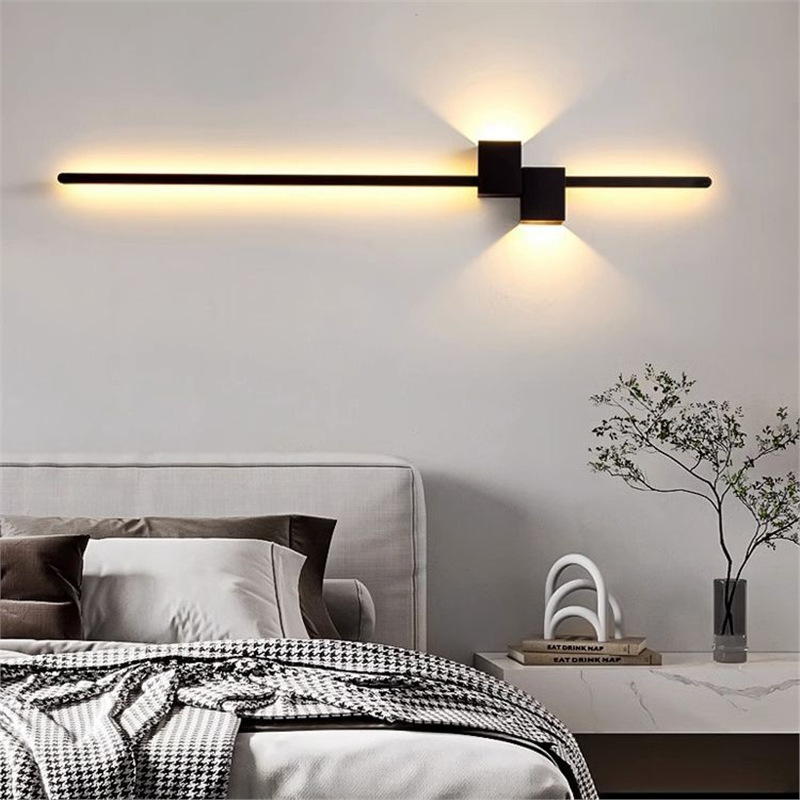 Wall Lamp Strip-Shaped for Living Room Background Wall Grille Modern Minimalist Light Luxury Linear Bedroom Corridor Bedside Lamp
