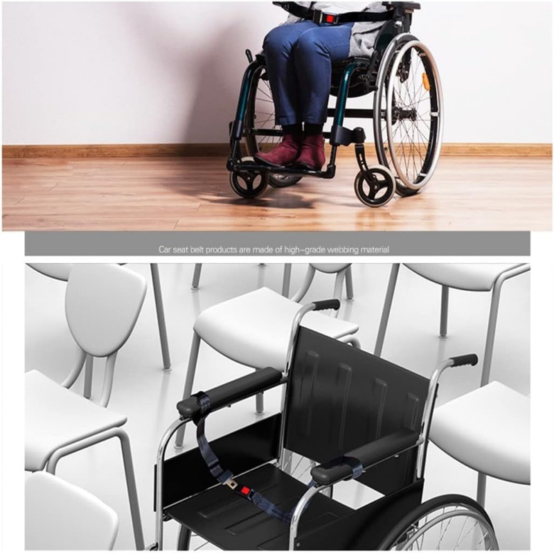 Portable wheelchair medical stretcher ambulance airplane strap safety belt with two-point installation-free safety belt