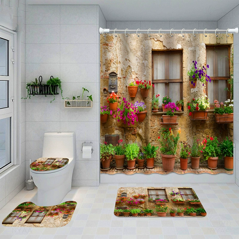 (Cross-border trading), waterproof curtain, 3D digital printing service, polyester