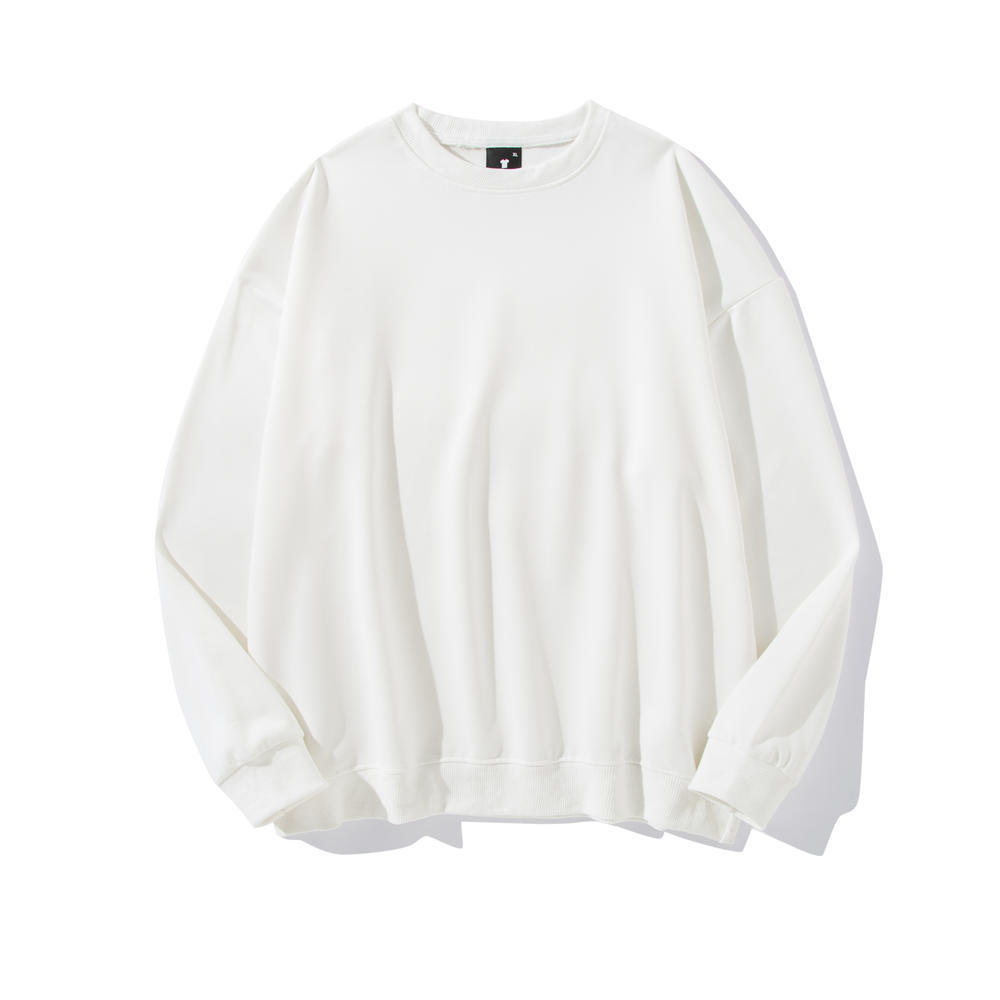 Comercio exterior transfronterizo del Amazonas TEMU color sólido cuello redondo 260g suéter hombres y mujeres fuera del hombro camisa de manga larga de primavera y otoño