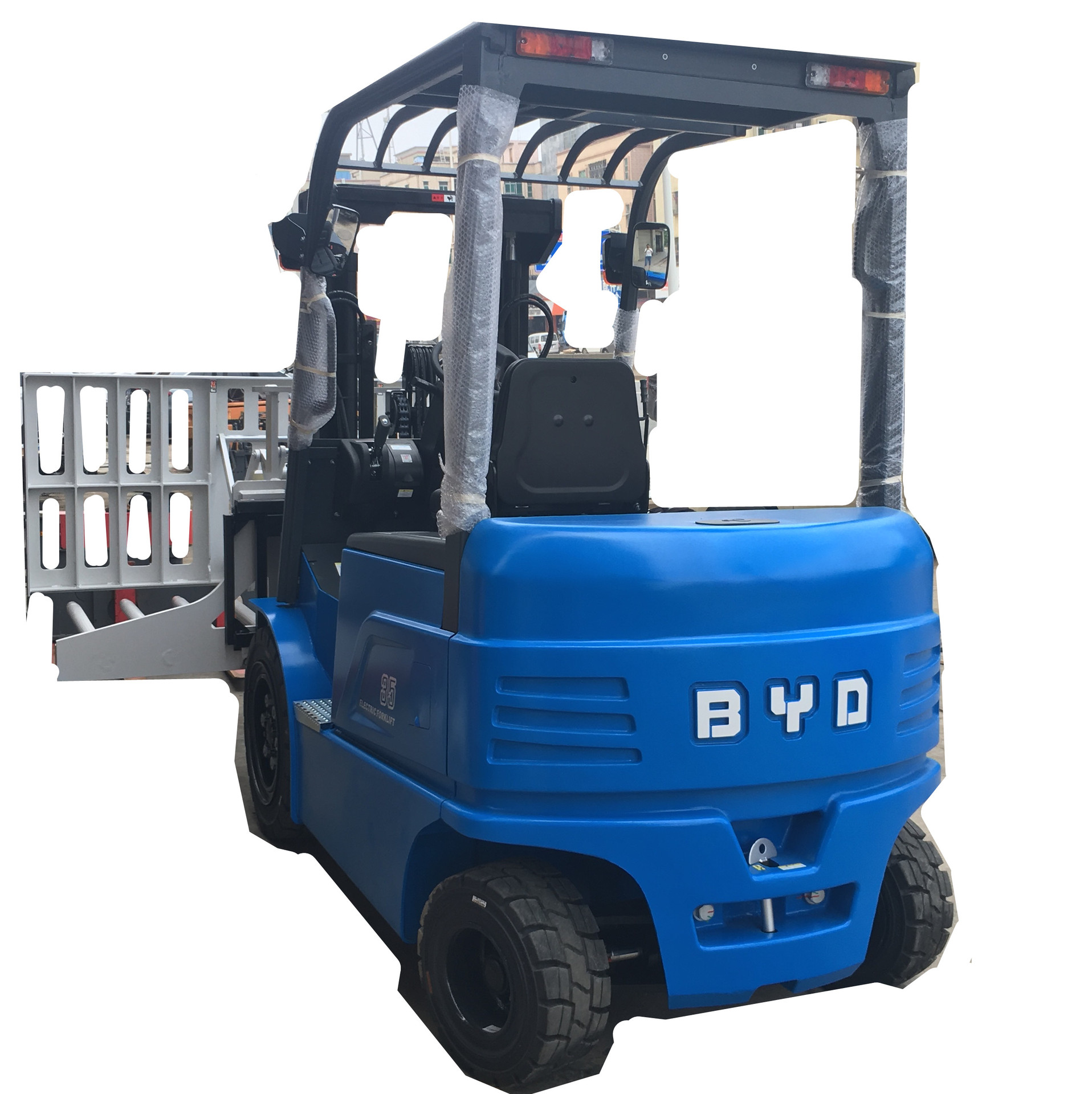 3.5吨比亚迪铁锂蓄电池电动叉车配快装型推出器 免维护锂电池叉车