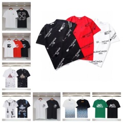 国境を越えた25ss夏の新型230グラムの双糸綿はアルファベットロゴで男女の同じファッションtシャツを刺繍している