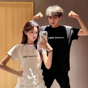 Summer Pure Cotton Short-Sleeved T-Shirts for Couples, Lazy Loose Niche Design Tops for Men and Women, Student Trendy Class Uniforms