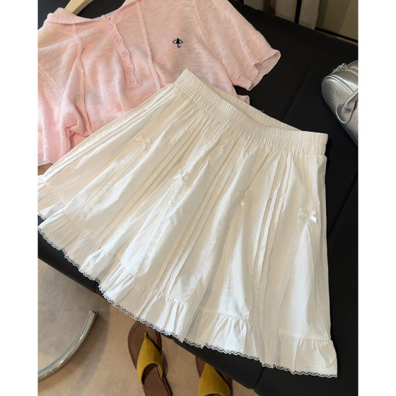 Ballet Style White Tutu Skirt Women's Summer Petite Short Skirt Sweet Skirt A-Line Skirt Cake Skirt