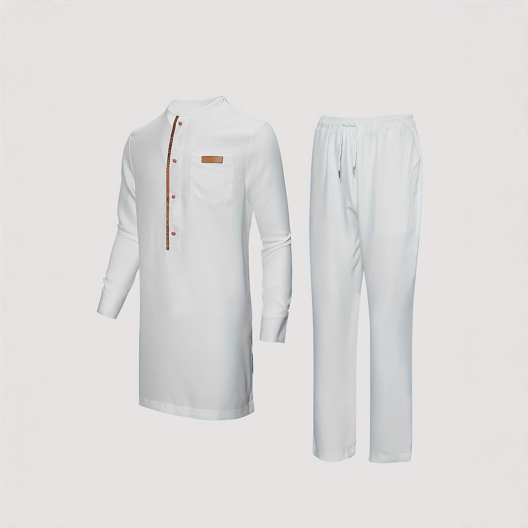 Afrikaans etnisch herenpak, hoogwaardige polyestermix, comfortabel en stijlvol, verkrijgbaar in plusmaten 1XL-6XL._voghion.com