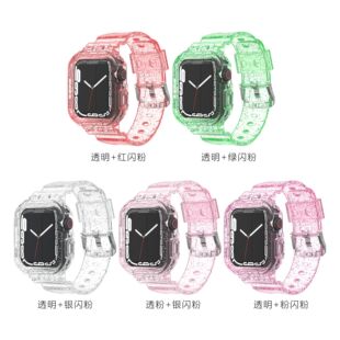 Apple Watch one strap appleiwatch987654 Glacier transparent glitter TPU strap wholesale