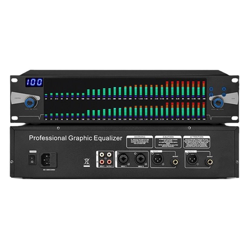 Двойной 31-сегментный цифровой эквалайзер с функцией ограничения давления на этапе производительности конференции Home High School Регулировка баса Баланс эквалайзера