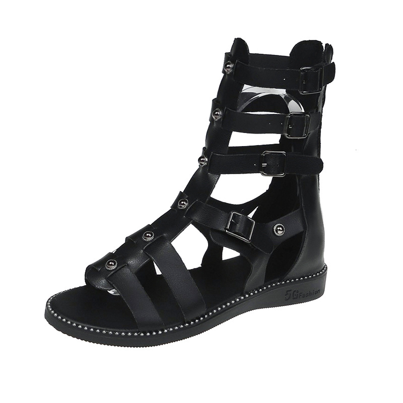 Women's Streetwear Solid Color Round Toe Strappy Sandals display picture 15