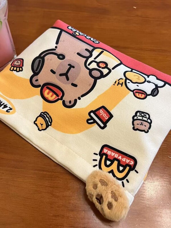 キャンバスバッグ ハンドバッグ カピバラ ジッパー付き 可愛い 日常使い マクドナルド カピバラ ハンドバッグ|undefined