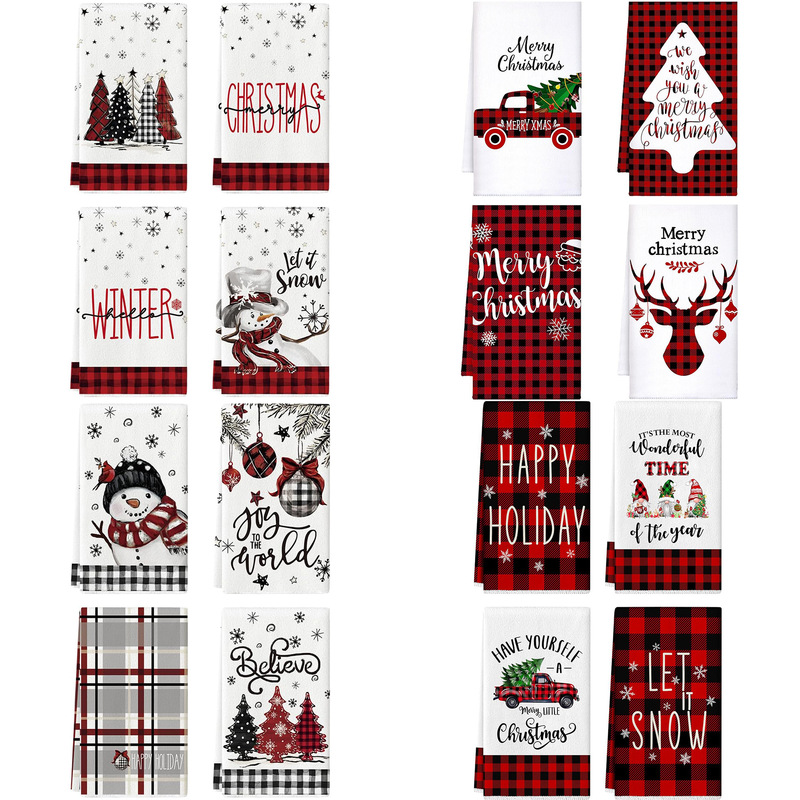 Cross-Border Hot-Selling Christmas Towels with Christmas Tree and Snowman Prints, Durable Towels for Christmas Holiday Decoration in the Kitchen and Bathroom Cross-Border Hot-Selling Christmas Towels with Christmas Tree and Snowman Prints, Durable Towels for Christmas Holiday Decoration in the Kitchen and Bathroom