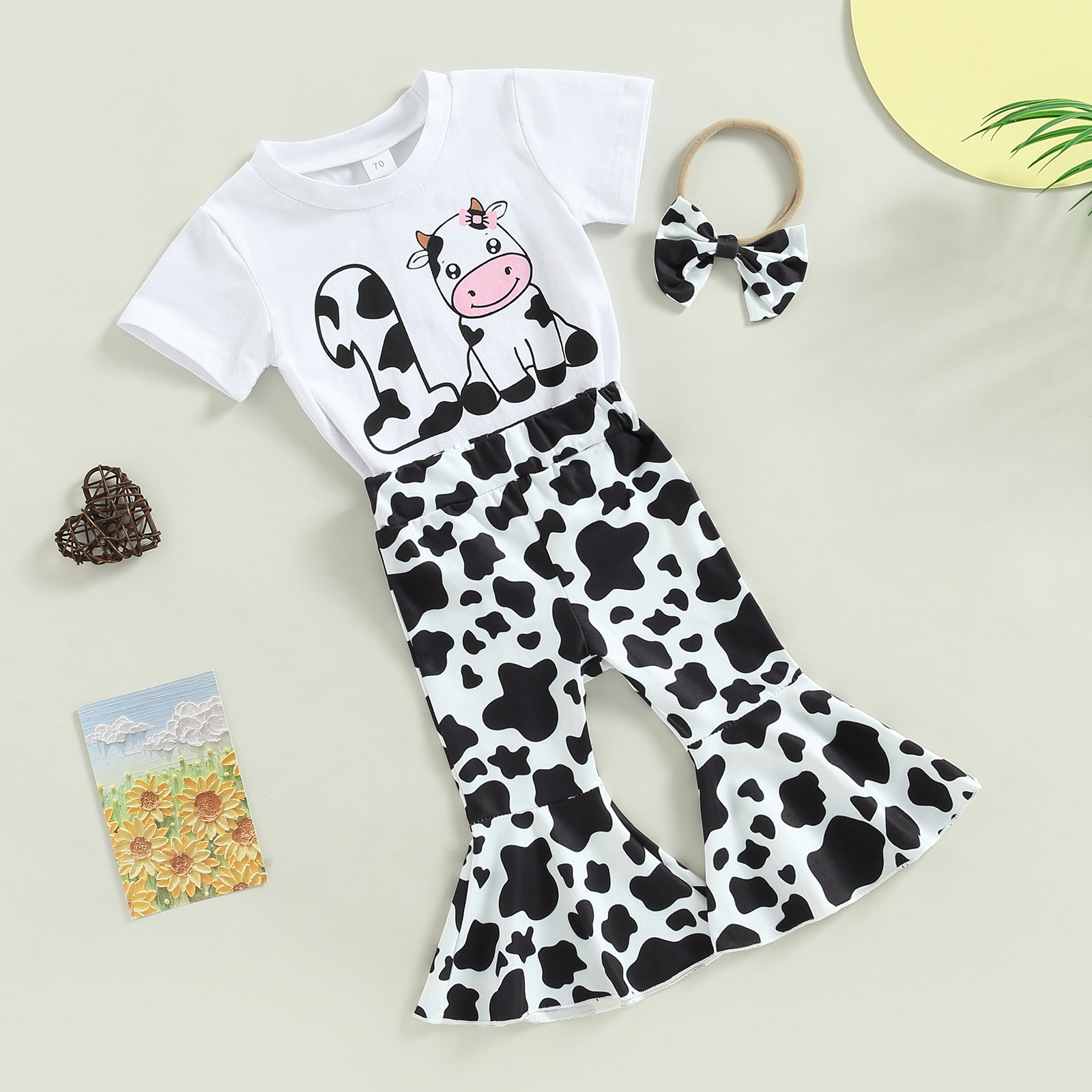 Cute Cows Girls Clothing Sets display picture 1