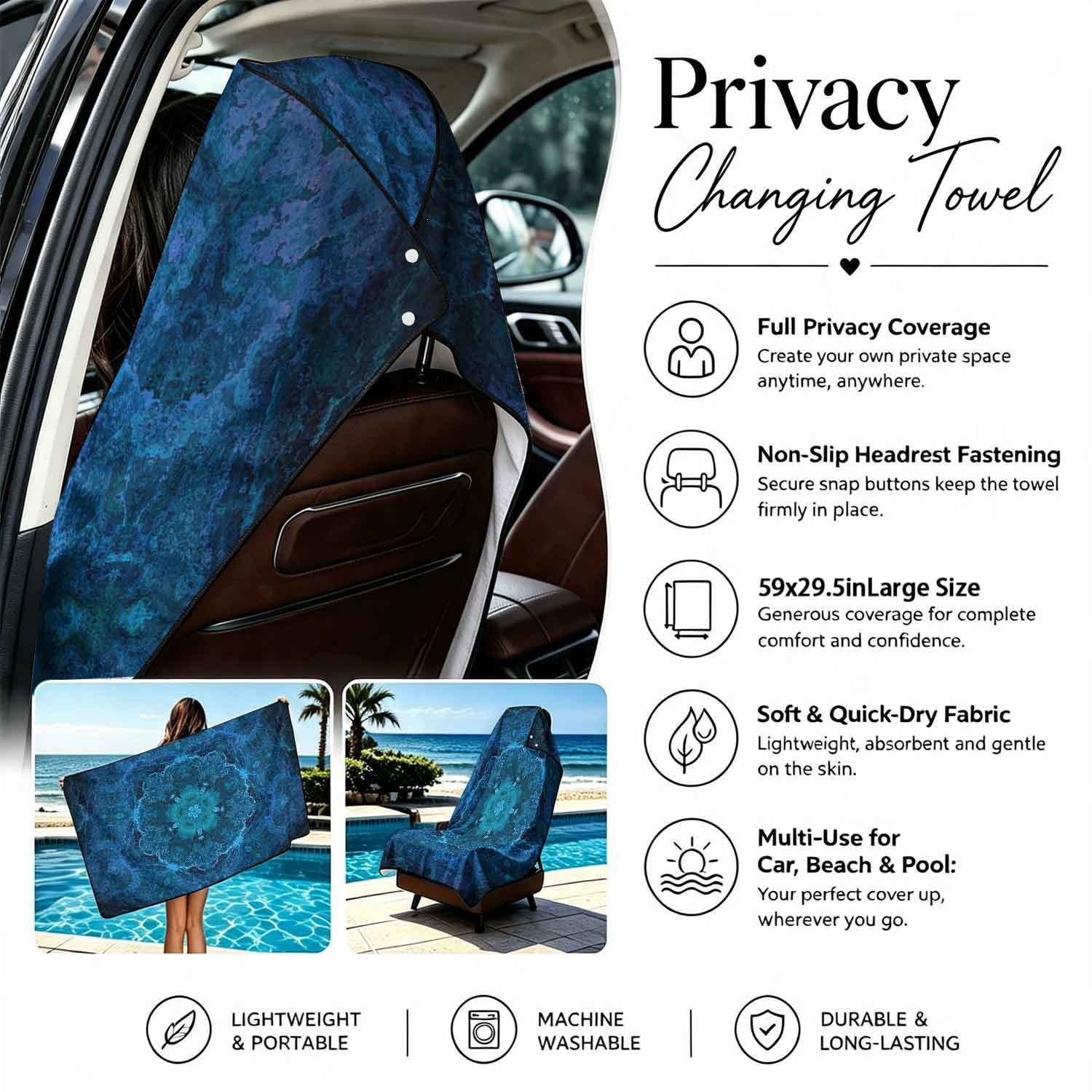 Geometric Bath Towel Car Seat Cover 2-in-1 Microfiber Outdoor Beach Car Dual-Use Universal Seat Cushion