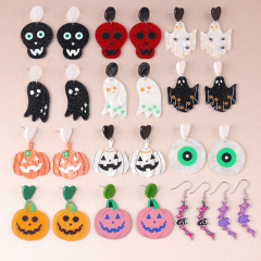 欧米の創意のハロウィンのイヤリングのシリーズのアクリルのピアスの漫画の趣味の幽霊のカボチャのイヤリングのイヤリングのアクセサリーの女性