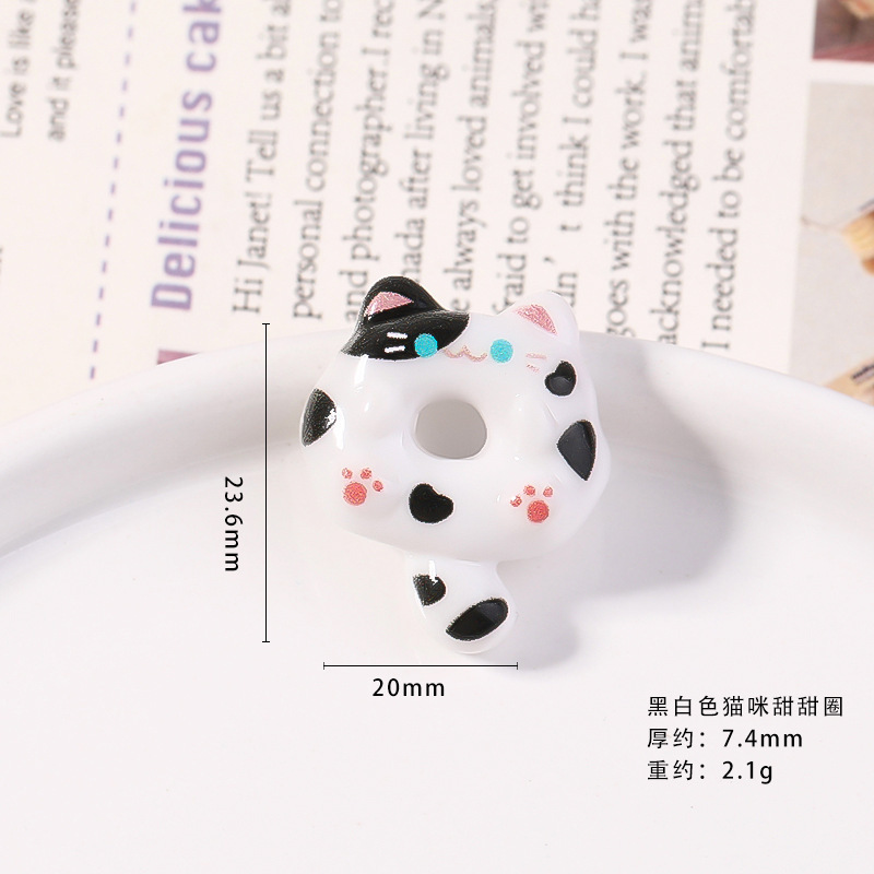 可爱小猫甜甜圈食玩树脂diy饰品配件奶油胶手机壳冰箱贴手工制作|undefined