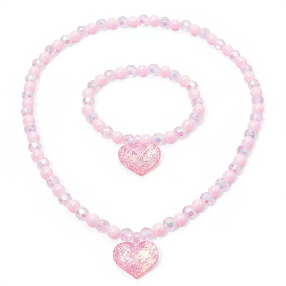 一套爱心手链项链组合套装儿童饰品亚克力手工串珠首饰配饰送礼物