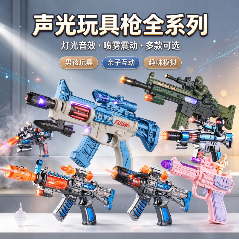 Children's Electric Toy Gun, Simulated Submachine Gun, Light-Up Music Pistol, Boy's Eight-Tone Gun, Sound and Light Gun, Wholesale and Dropshipping Children's Electric Toy Gun, Simulated Submachine Gun, Light-Up Music Pistol, Boy's Eight-Tone Gun, Sound and Light Gun, Wholesale and Dropshipping