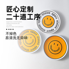 Custom Ammonia-Resistant Round Plate Flat Plate Dining Hotel Commercial Ceramic-like Tableware Buffet Western Dinner Plate with Logo Printing