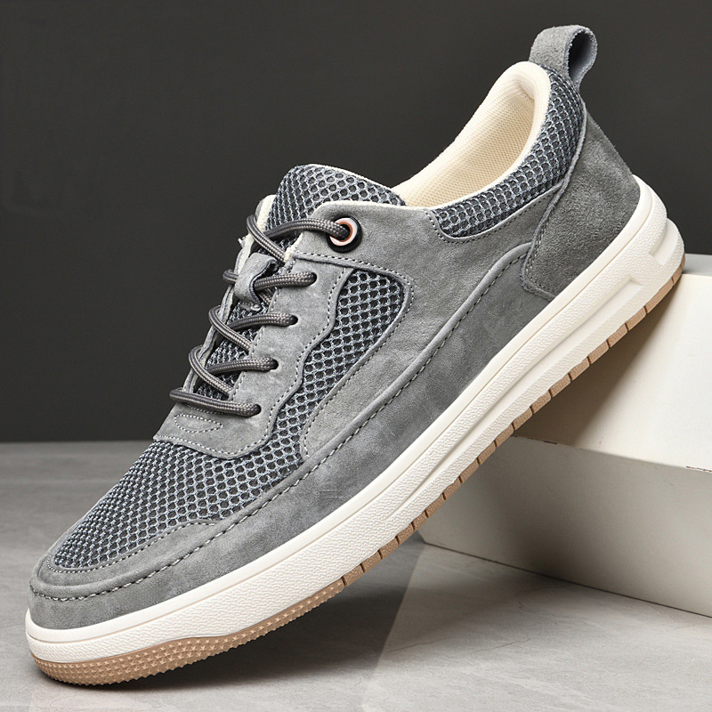 Scarpe casual uomo traspiranti in mesh con lacci estive_voghion.com