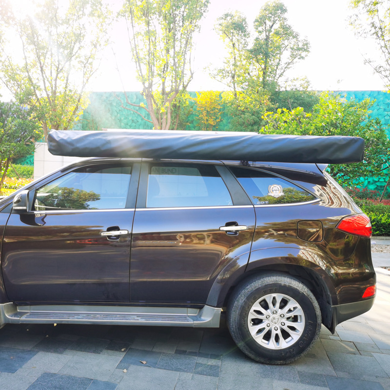 270 grados de ventilador con lámpara exterior carpa lateral a prueba de lluvia techo solar de carro lateral dosel