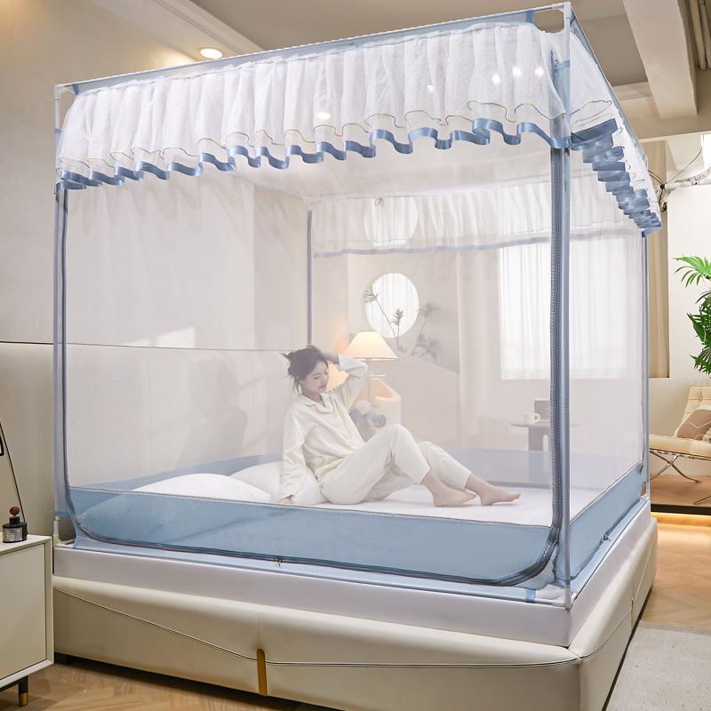 2025 Baby Anti-Fall Mosquito Net for Home Use, Three-Door U-Shaped Bed-Type, Muxue Series, Manufacturer Supplies Children's Bed