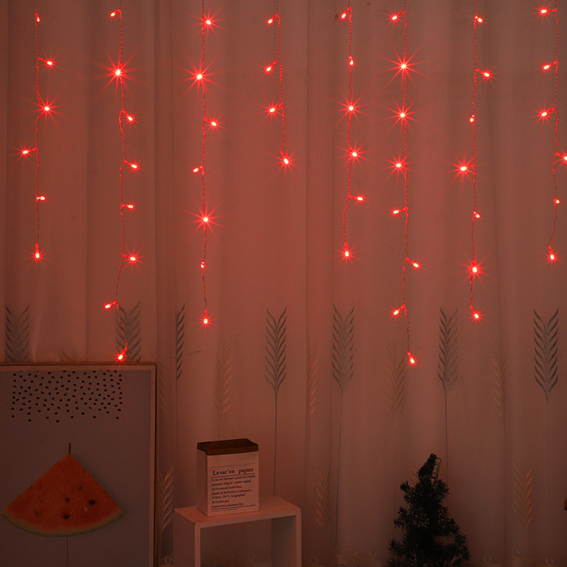 Lámpara de cortina transfronteriza decoración de patio LED solar string de lámpara de hielo impermeable al aire libre luces de cascada super brillante