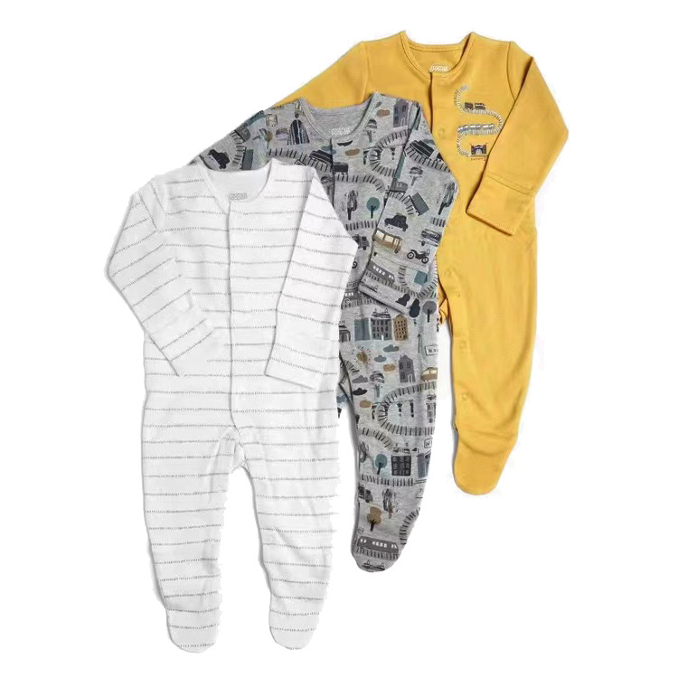 外国貿易の子供服春秋タイプの赤ちゃんのワンピースの長袖は足を包んでパジャマの新入生の赤ちゃんのプレゼントの箱を登ります。