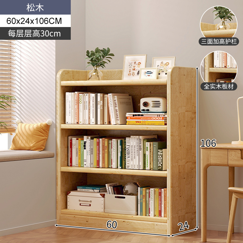 Estante de estantería de madera maciza, estantería de esquina de piso, gabinete de almacenamiento lateral de costura estrecha para el hogar, gabinete simple integrado contra la pared