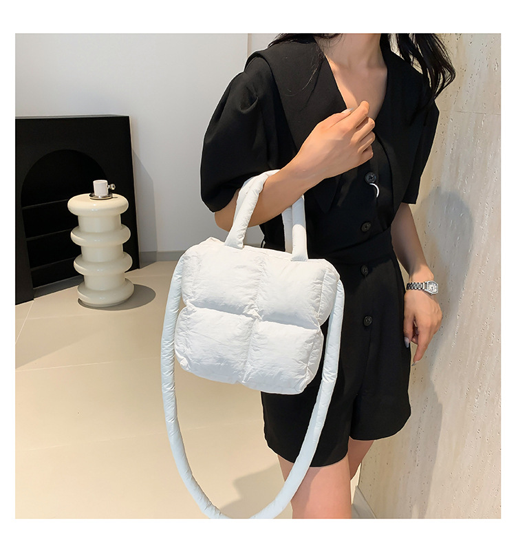 Moda coreana de algodón simple bolso de cubo para mujeres 2024 nueva moda versátil bolso de hombro bolso de mano