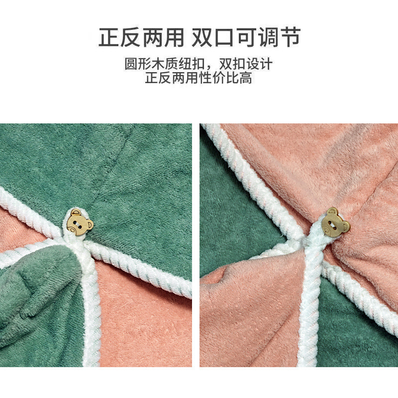 二重に厚いサンゴのベルベットのシャワーキャップがかわいい女性吸水速乾帽の乾いた髪のタオルを洗ってスカーフの乾いた髪の帽子を包む|undefined
