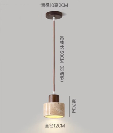 Lámpara Colgante de Piedra Amarilla, Estilo Wabi-Sabi Nórdico, para Comedor/Hogar