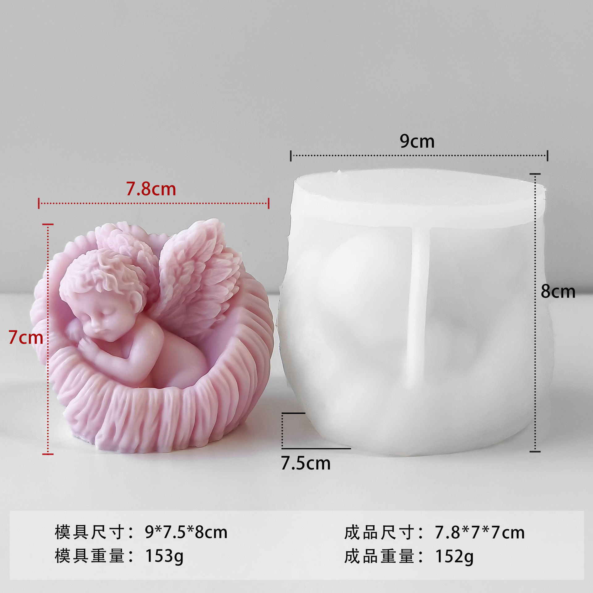 Jiahui Baby Angel Banana Mould DIY Rose Angel Magnetic Strip Ornamento Abrasivo