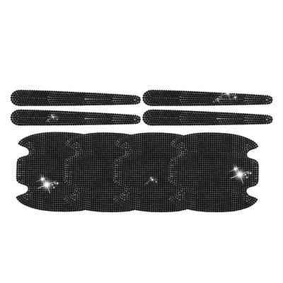 Car door handle patch set Body sticker - black-8pc
