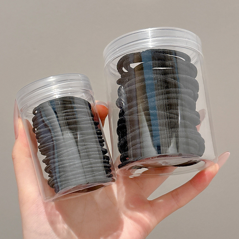 Ligas para Cabello Negras en Frasco con Alta Elasticidad