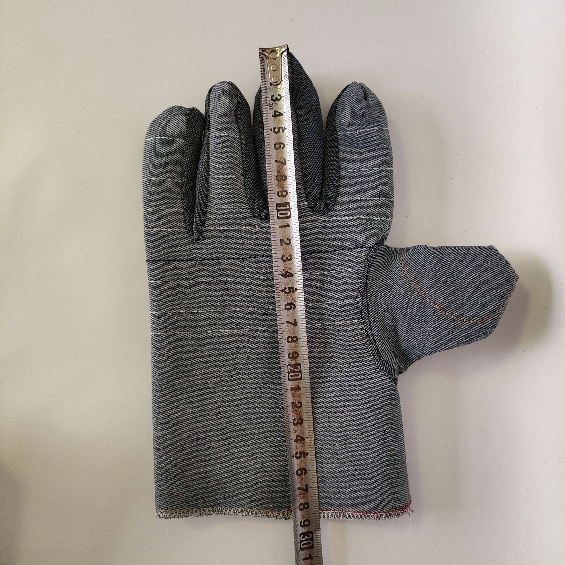 加厚牛仔布防油渍棉布全衬布双层拇指加厚牛仔布手套