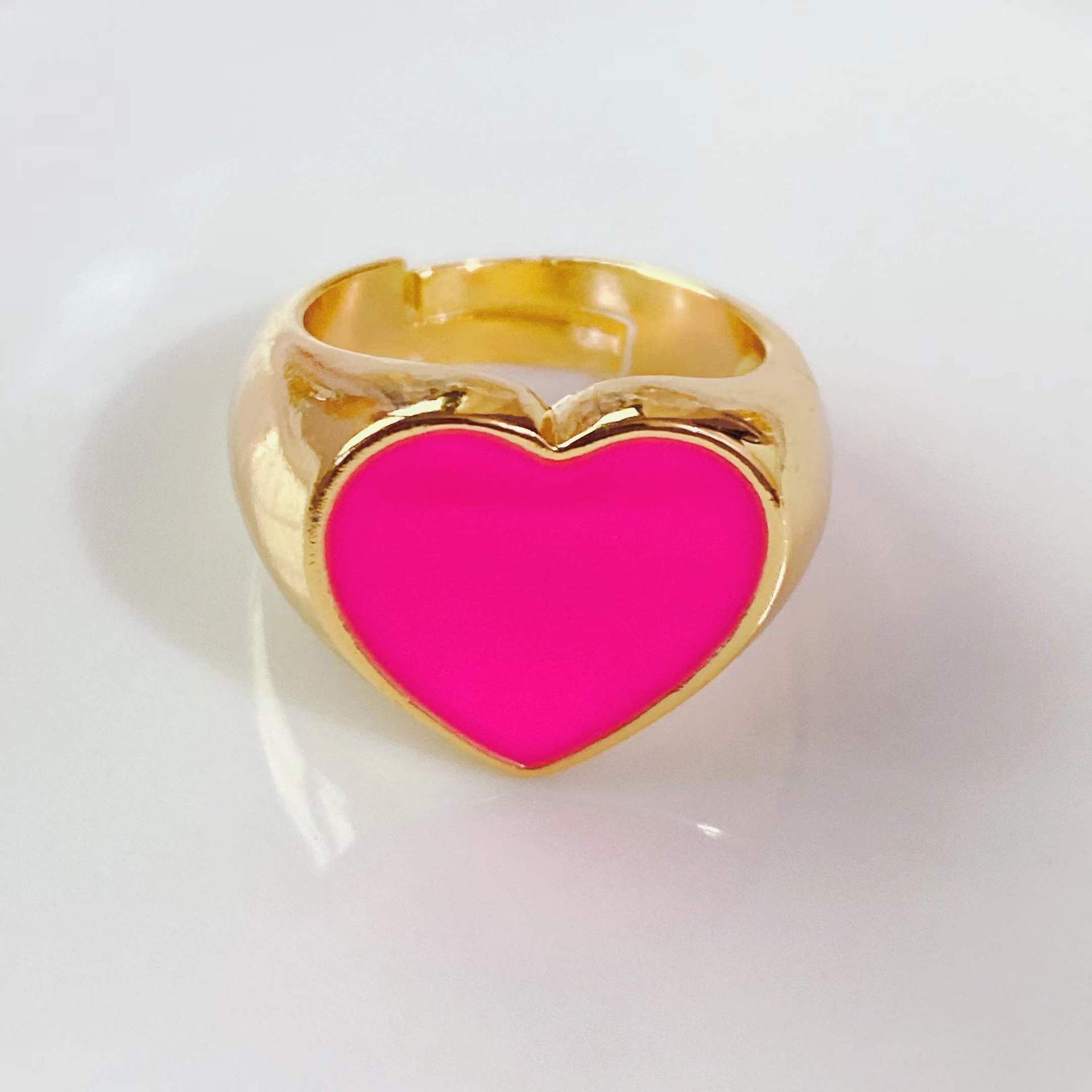 European and American fashion trend ring 18k gold-plated drip oil opening adjustable thick ring